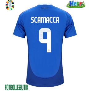 Italien Gianluca Scamacca #9 Hemmatröja EM 2024 Kortärmad